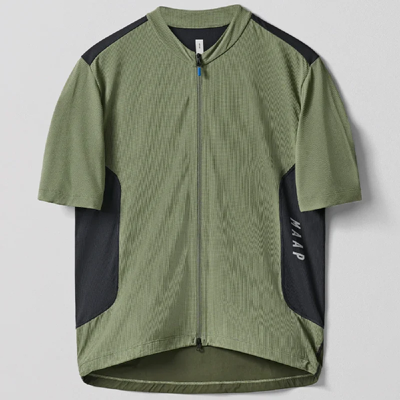 Ventilated road bike helmet-Maglia Maap Alt_Road Zip Tee - Verde