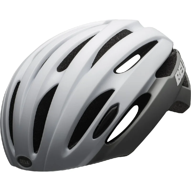 Padded bike hip protectors-Bell Avenue LED MIPS Road Helmet - Matt Gloss White-Gray