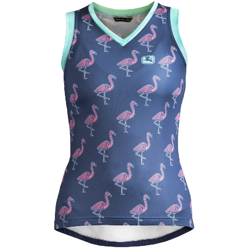 Durable cycling headband-Maglia senza maniche donna Giordana Arts - Flamingo