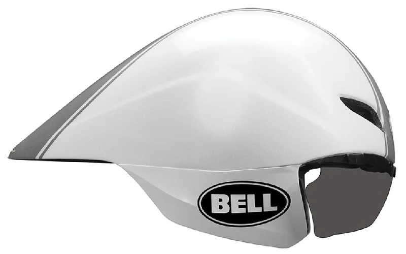 Anti-slip MTB jersey-Bell Javelin Time Trial Helmet - White-Silver Star