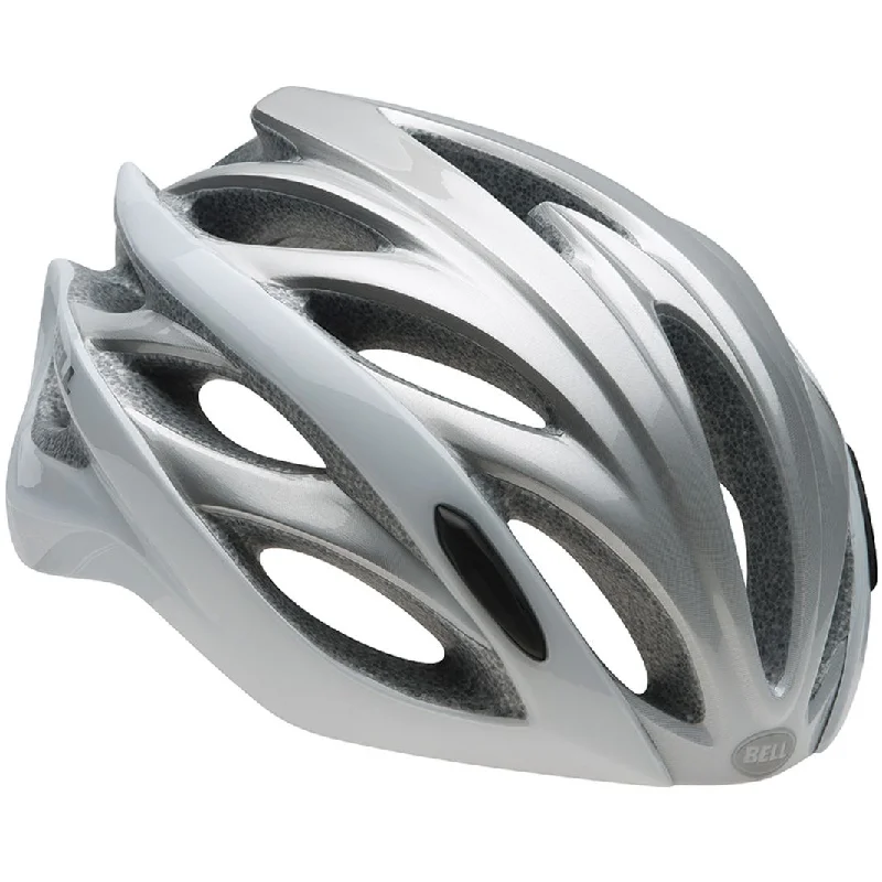 Quick-dry bike helmet liner-Bell Overdrive Road Helmet - White Ombre