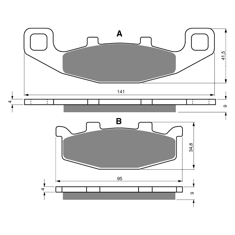 Breathable MTB shorts-GOLDfren Brake Pads - S3 Sintered Sports (PBPH43)