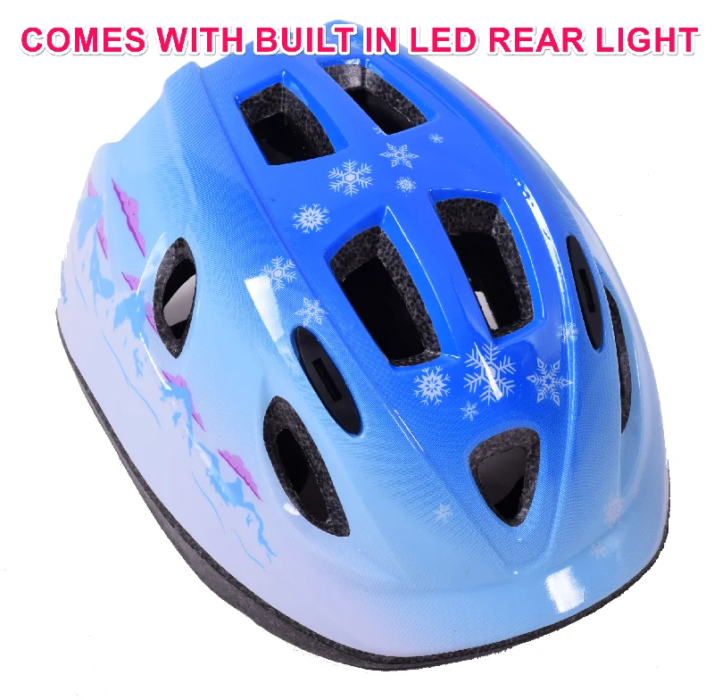 Windproof bike helmet liner-RALEIGH "MYSTERY ICE” CHILDS, KIDS, KIDDIES BIKE HELMET WITH BUILT IN LED SAFETY LIGHT 48-54cm BLUE