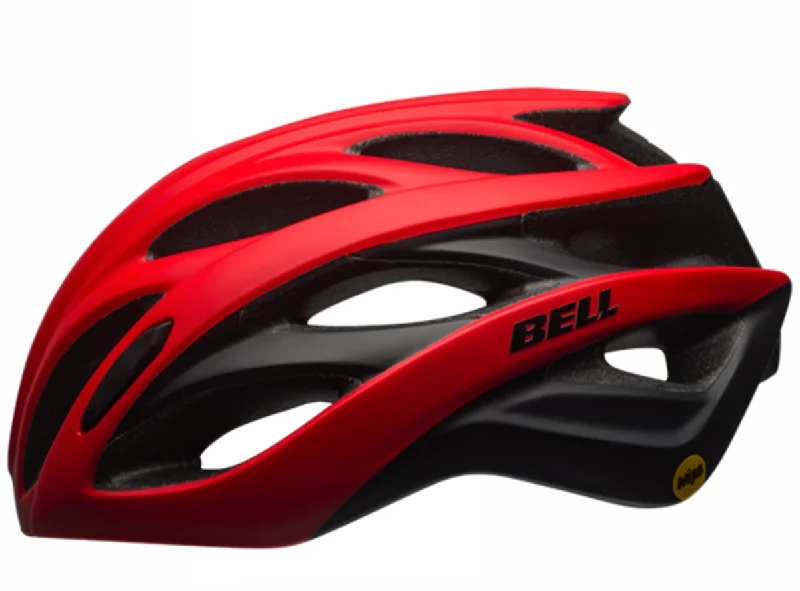 Anti-vibration bike shoes-Bell Overdrive MIPS Road Helmet - Matt Red-Black