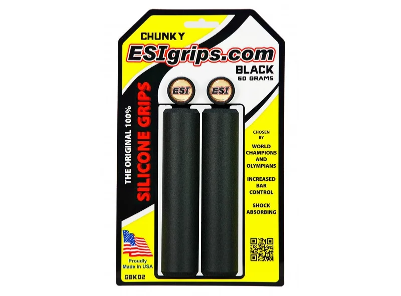 Windproof MTB cap-ESI Chunky Silicon MTB Grips - Black