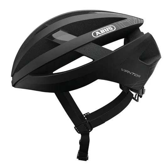 LED bike helmet light-Abus Viantor Road Helmet - Velvet Black