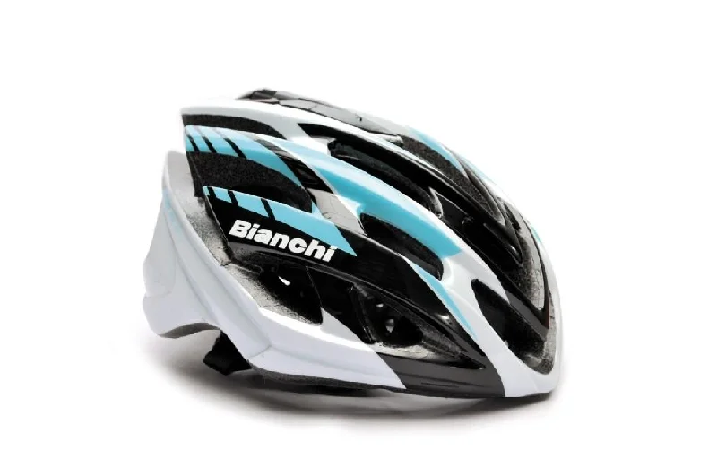 Lightweight bike seat bag-Bianchi Sphere Road Helmet By Lazer - Black-Blue Celeste-White