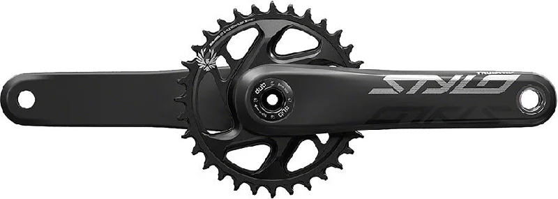 Durable cycling raincoat-Sram Truvativ Crank Stylo Carbon Eagle Boost 148 DUB 12s w Direct Mount 32t X-SYNC 2 Chainring Black (DUB Cups/Bearings Not Included)