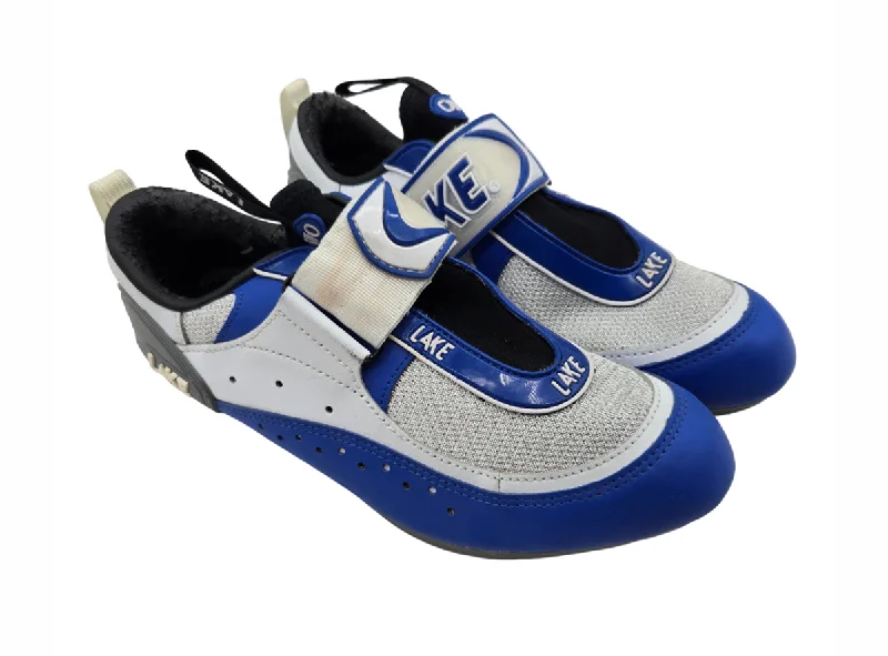 Breathable cycling wrist guards-Lake CXIIOTRI-W Triathlon Shoe - Womens - Blue-White-Silver