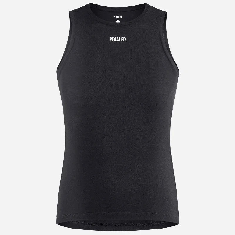 Breathable MTB vest-Maglia intima senza maniche Pedaled Element Merino - Nero