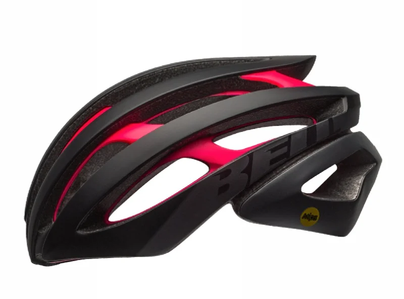 Breathable bike shoe inserts-Bell Zephyr MIPS Road Helmet - Matt Black-Neon Pink