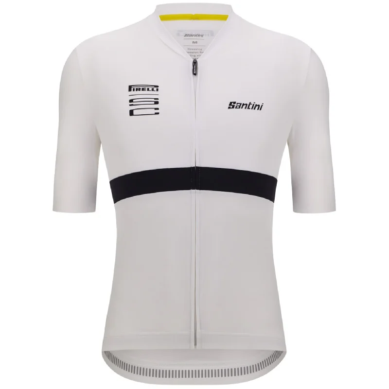 Breathable cycling rain pants-Maglia Santini x PIRELLI - Bianco