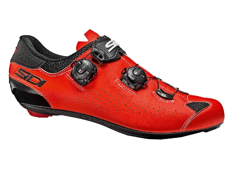 Durable MTB vest-Sidi Genius 10 Road Shoe - Black-Fluo Red