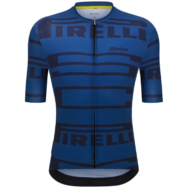 High-visibility bike helmet cover-Maglia Santini x PIRELLI SC - Blu