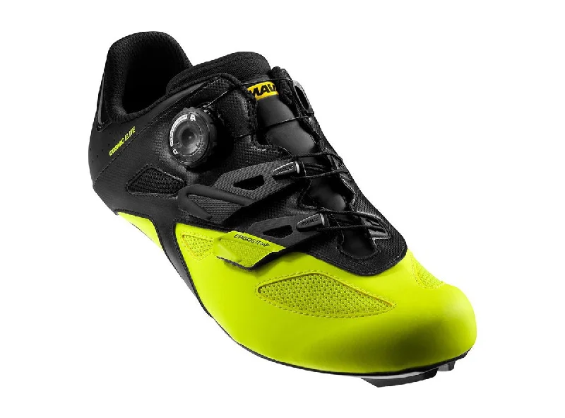 Reflective cycling leg bands-Mavic Cosmic Elite Road Shoe - Black-Yellow