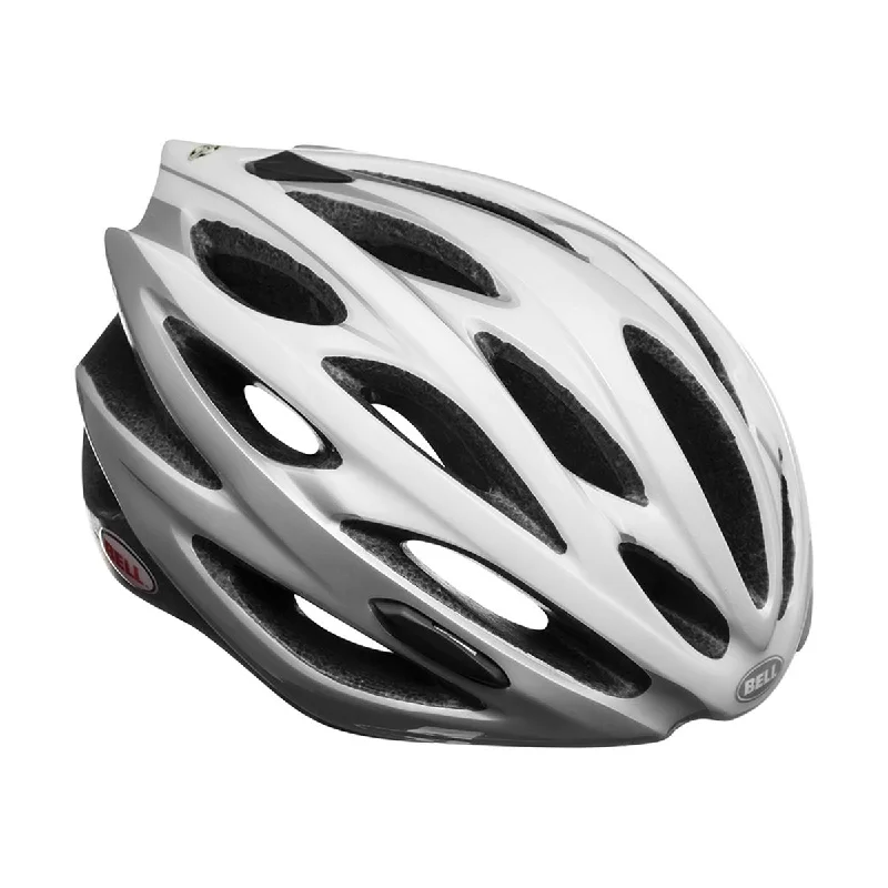 Anti-vibration road bike helmet-Bell Lumen Road Helmet - White-Silver