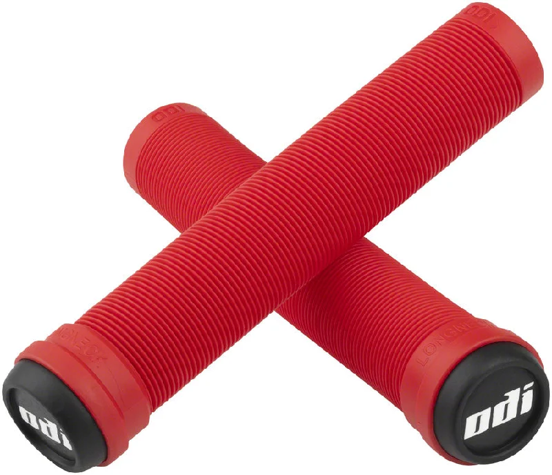 Reflective cycling leg warmers-ODI SOFT X-LONGNECK GRIPS - BRIGHT RED 160MM