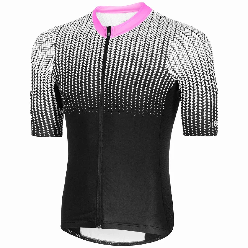 Lightweight bike rain gear-Maglia Rh+ Matrix - Nero rosa bianco