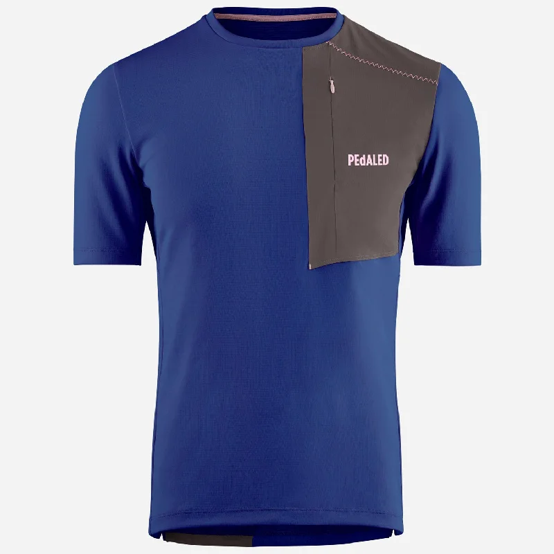 Anti-vibration cycling vest-T-Shirt Pedaled Odyssey Merino - Blu