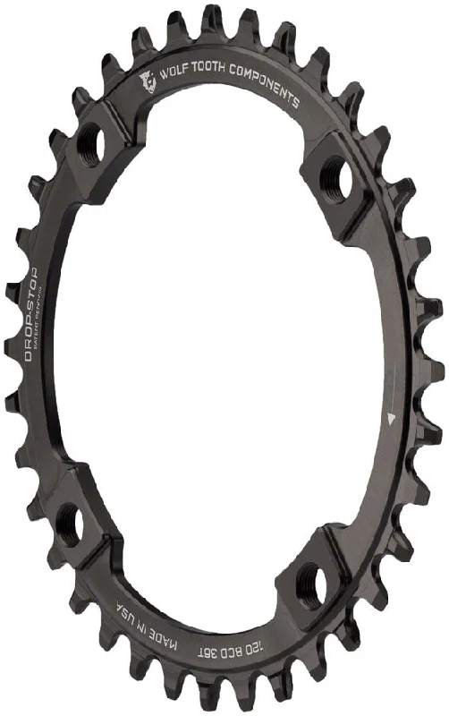 Windproof bike leg warmers-Wolf Tooth 120 BCD Chainring - 36t 120 BCD 4-Bolt Drop-Stop Black