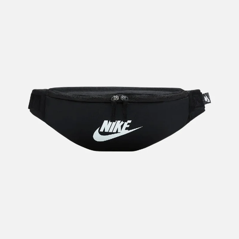 Foldable bike water bottle-Nike Heritage Waistpack (3L) -Black/Black/White