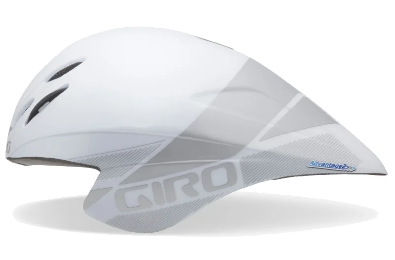 Padded MTB hip protectors-Giro Advantage 2 Time Trial Road Helmet - White-Silver