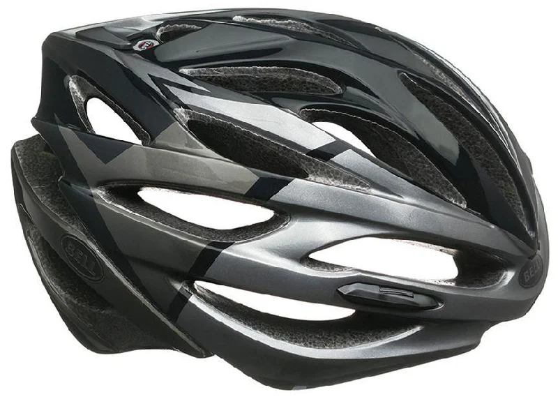 Wireless bike helmet speaker-Bell Array Road Helmet - Black-Titanium Velocity