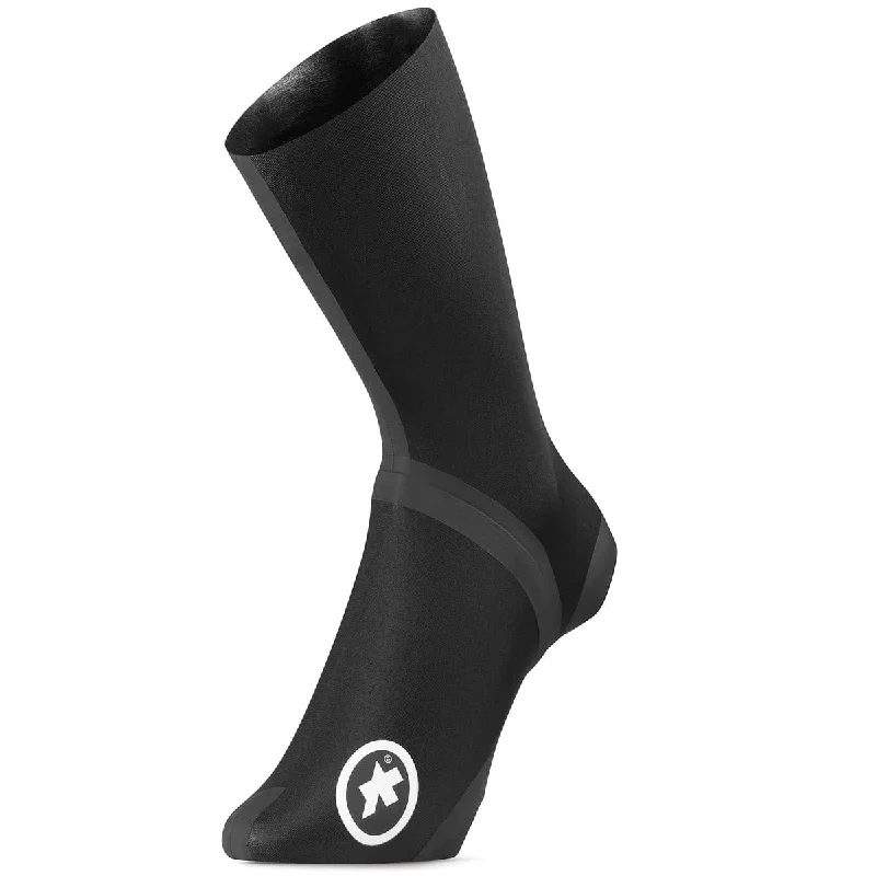 Waterproof bike leg straps-Copriscarpe Assos Assosoires rain bootie - Nero