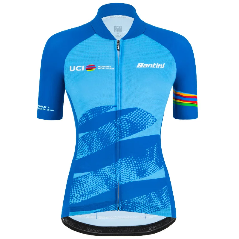 Reflective cycling backpack cover-Maglia donna Santini UCI Women World - Azzurro