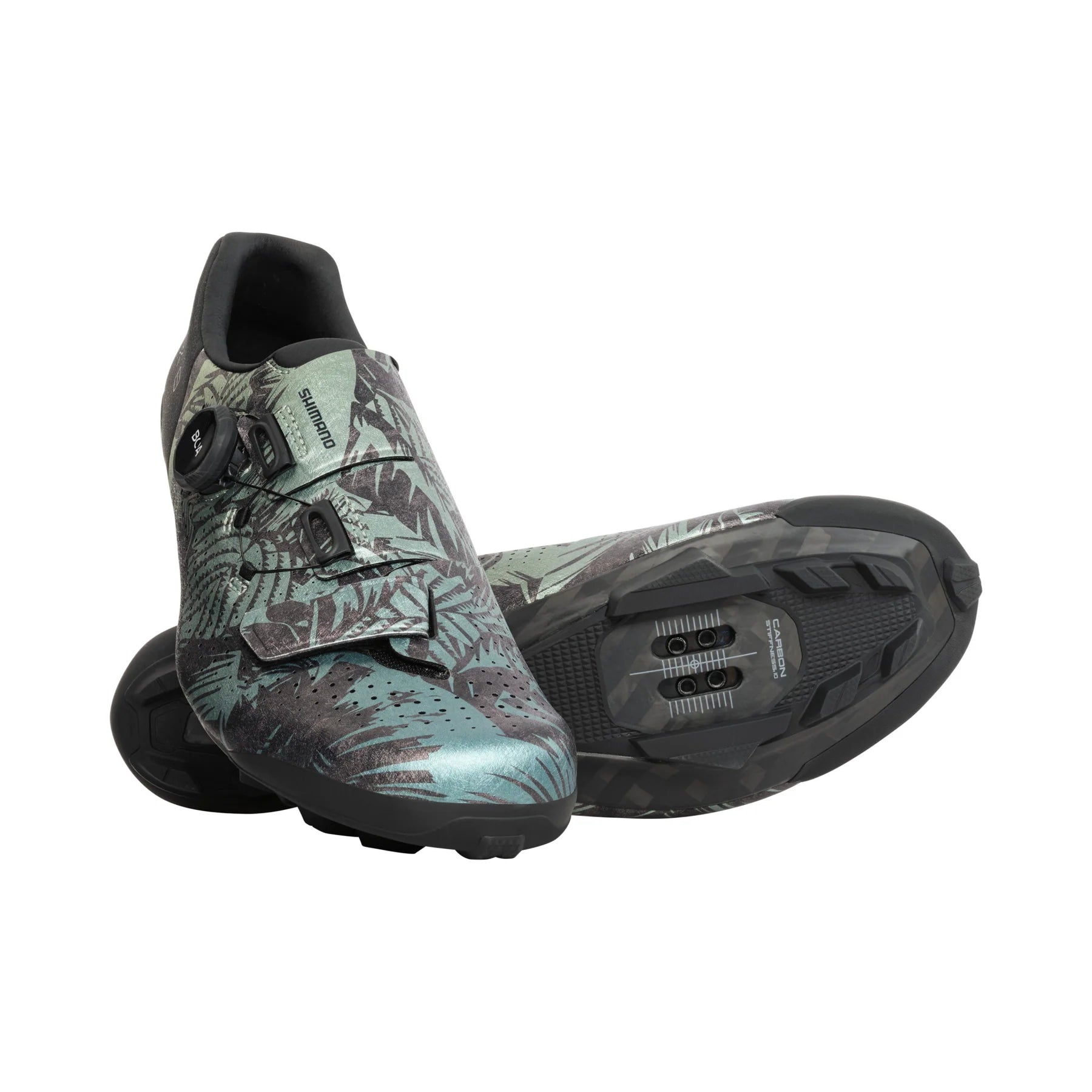 Breathable bike leg warmers-Shimano RX801 Gravel Shoe - Special Edition - Tropical Leaves - 2023