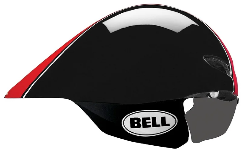 Waterproof cycling gloves-Bell Javelin Time Trial Helmet - Black-Red Star