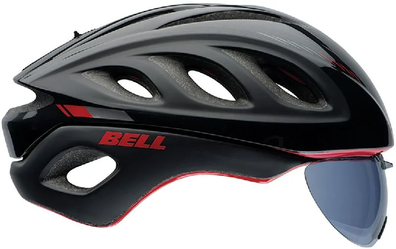 Breathable cycling arm guards-Bell Star Pro Aero Road Helmet - With Shield - Black-Red Marker