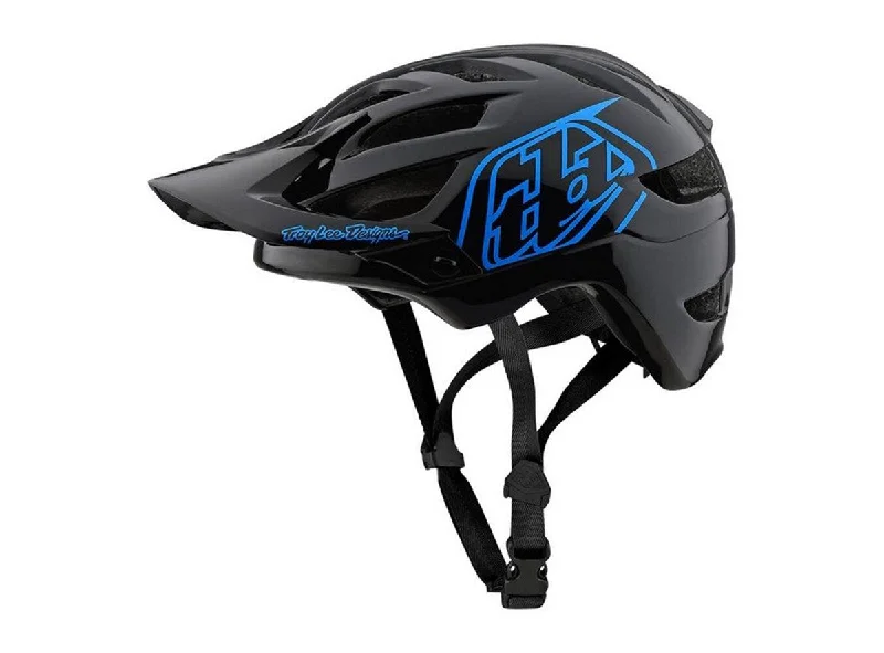 Lightweight bike hip pads-Troy Lee Designs A1 Drone Helmet - Youth - Black-Blue